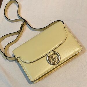 Gucci Yellow Crossbody Bag with Gold Accents